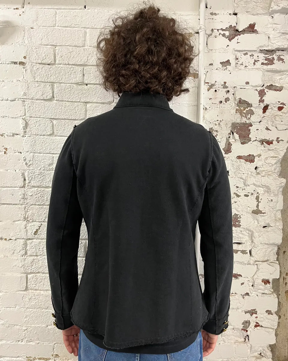 2010s Ralph Lauren Officer Gold Buttoned Multi Pockets Black Jacket  OCnHQIA 2