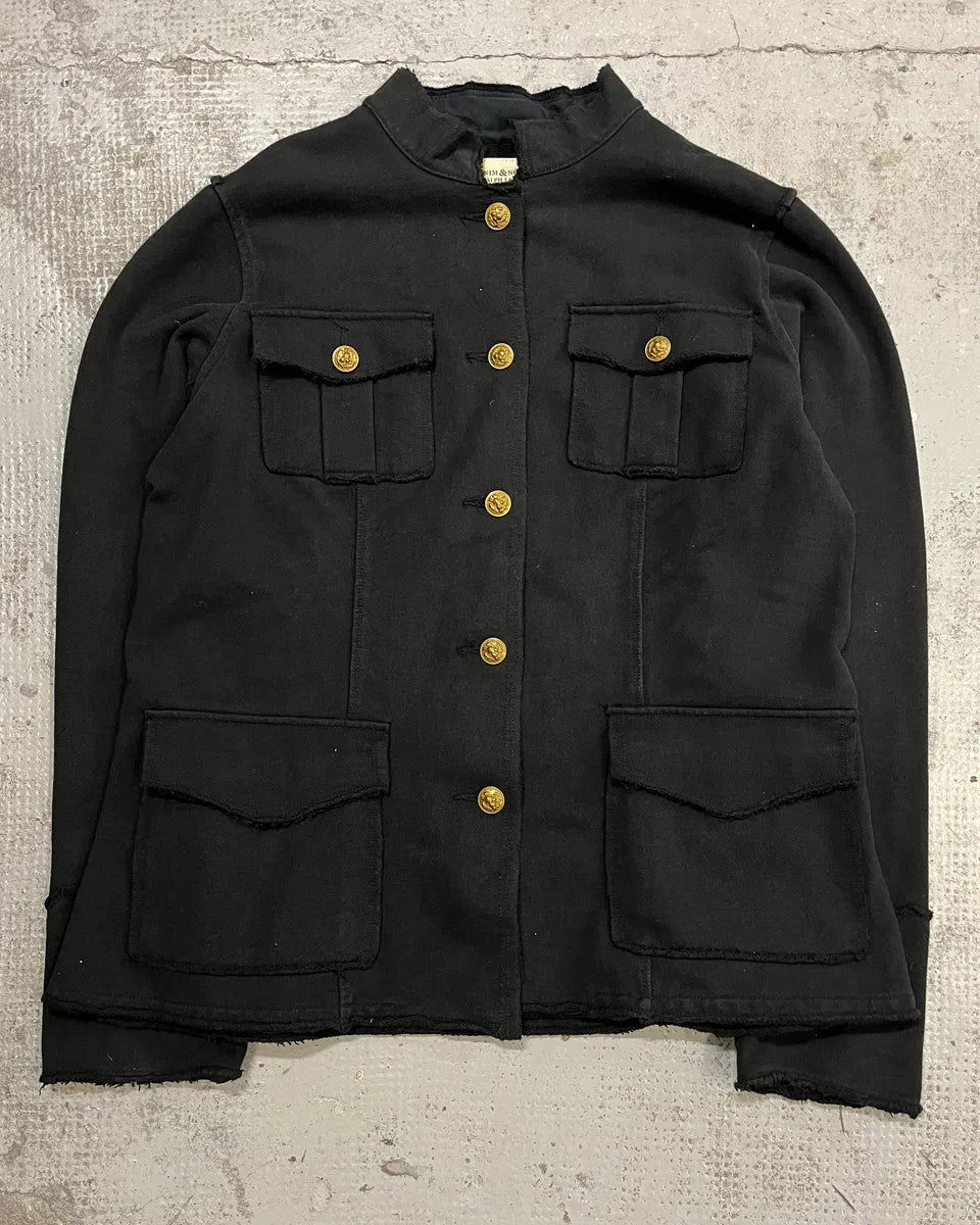 2010s Ralph Lauren Officer Gold Buttoned Multi Pockets Black Jacket  OCnHQIA 3