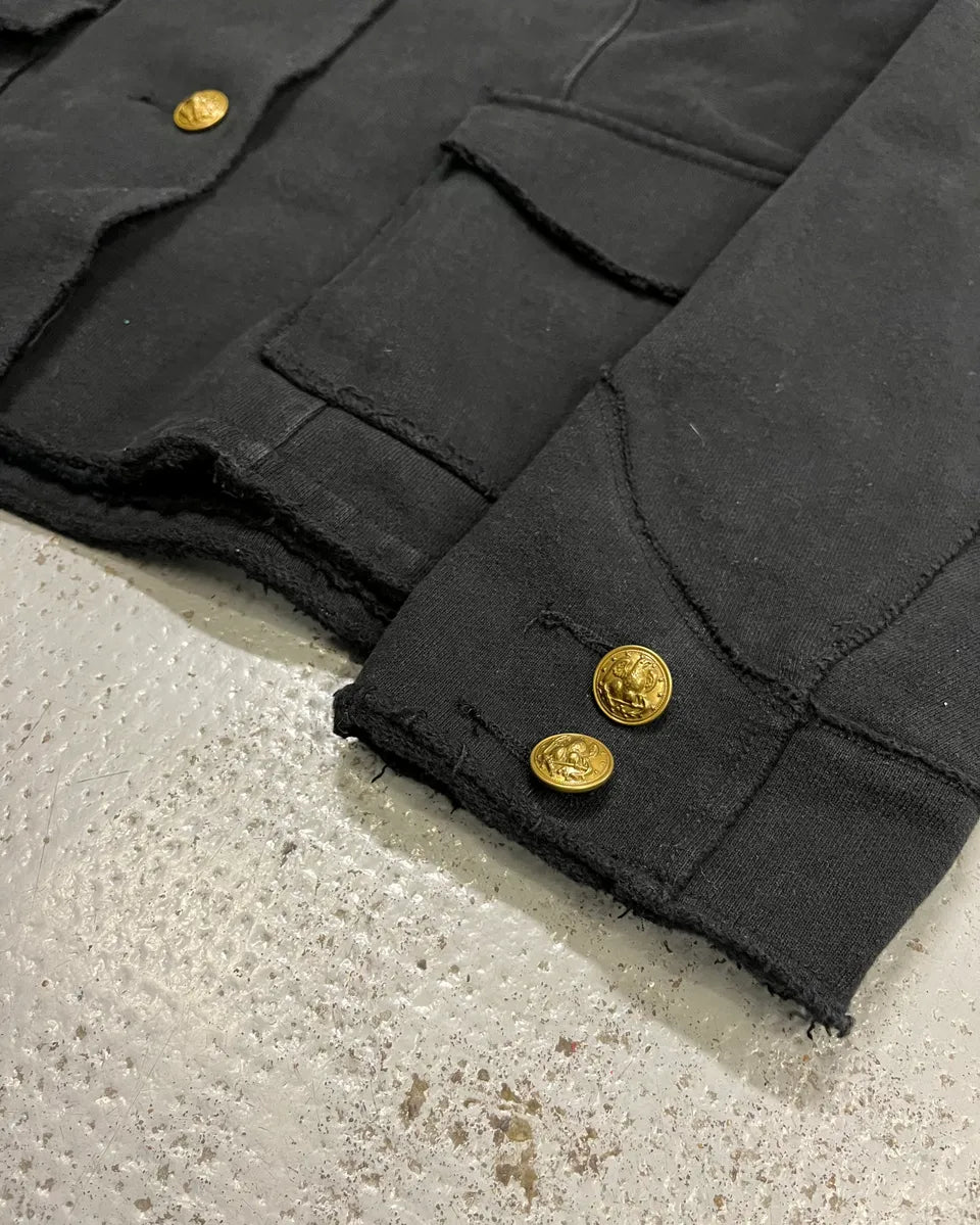 2010s Ralph Lauren Officer Gold Buttoned Multi Pockets Black Jacket  OCnHQIA 5