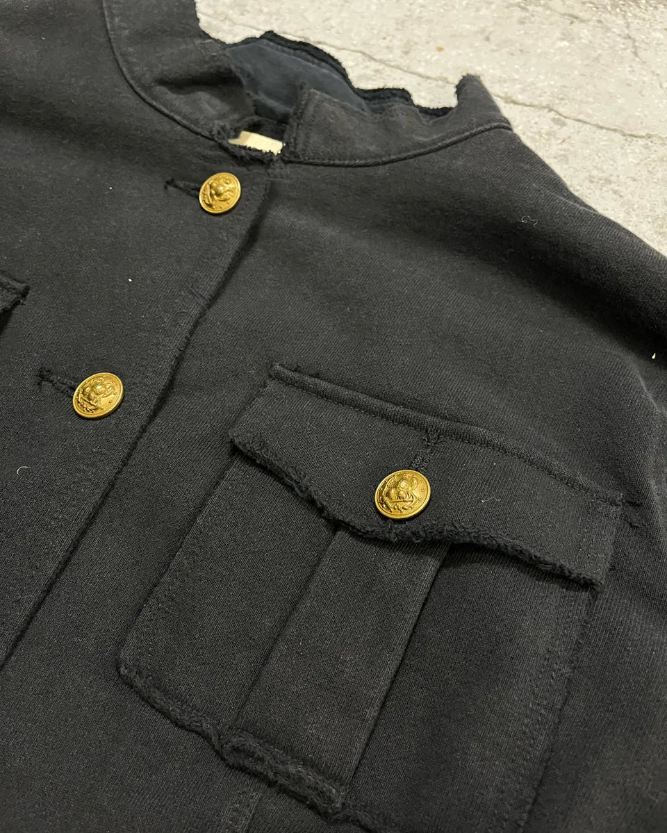 2010s Ralph Lauren Officer Gold Buttoned Multi Pockets Black Jacket  OCnHQIA 6