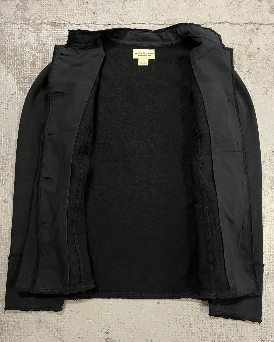 2010s Ralph Lauren Officer Gold Buttoned Multi Pockets Black Jacket  OCnHQIA 8