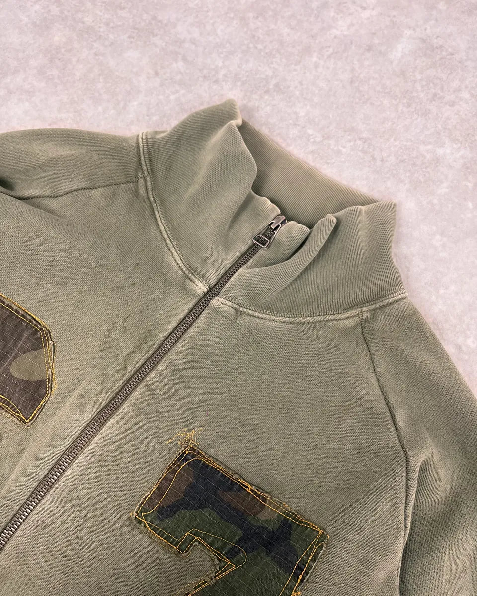 2010s Ralph Lauren Olive Camo Number Patch Zip-up Sweater  LcpTyUf 4