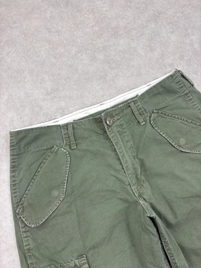 2010s Ralph Lauren Olive Military Flags Cargo Shorts SuhxyWE 5