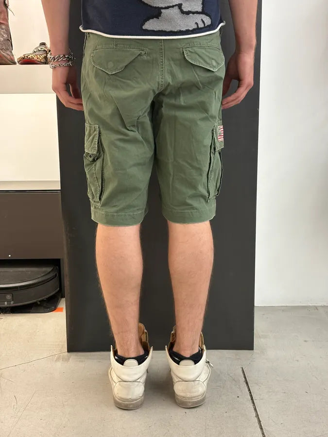 2010s Ralph Lauren Olive Military Flags Cargo Shorts SuhxyWE 3