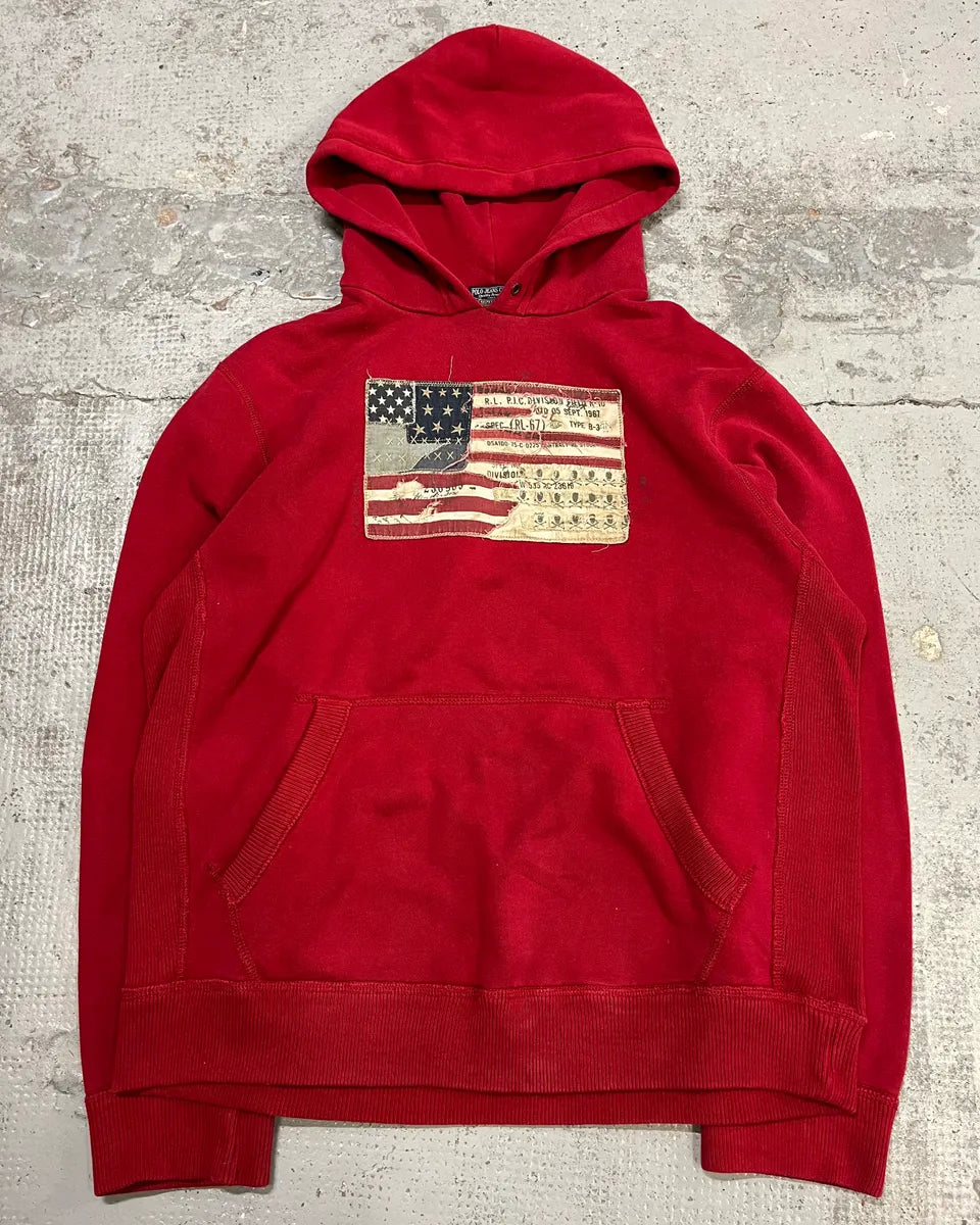 2010s Ralph Lauren Red Flag USA Flag Hoodie DOCpNZU 3