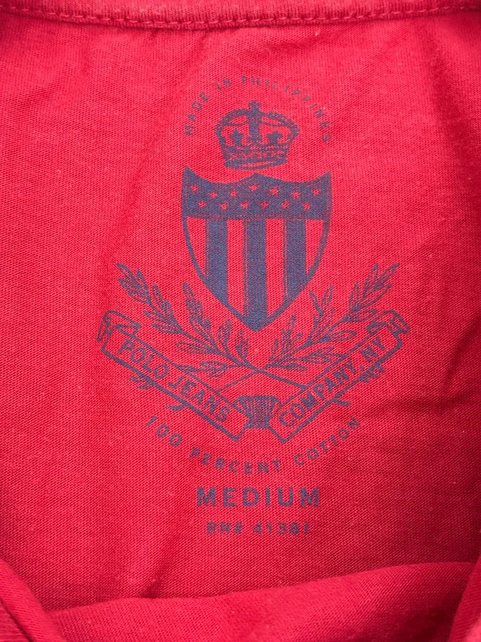 2010s Ralph Lauren Red USA Flag Embroidered T-Shirt xCVwzET 6