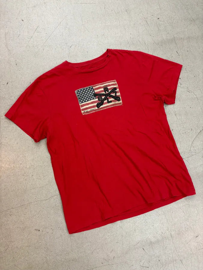 2010s Ralph Lauren Red USA Flag Embroidered T-Shirt xCVwzET 3