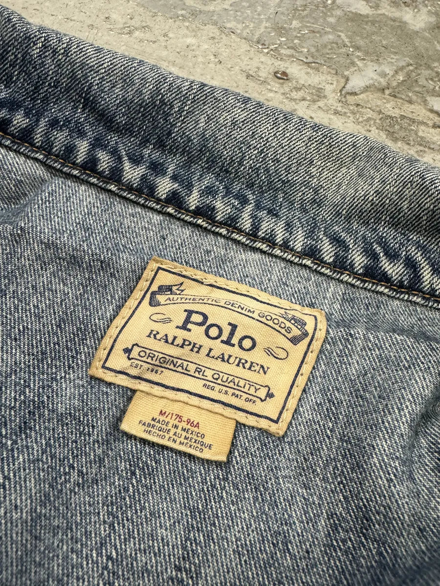 2010s Ralph Lauren USA Flag Blue Denim Jacket qMIQgdW 6