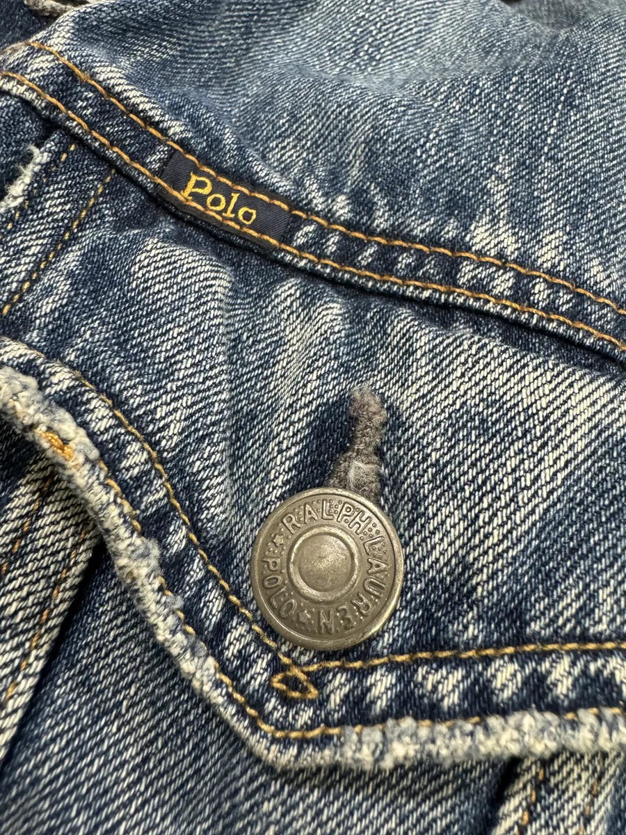 2010s Ralph Lauren USA Flag Blue Denim Jacket qMIQgdW 8