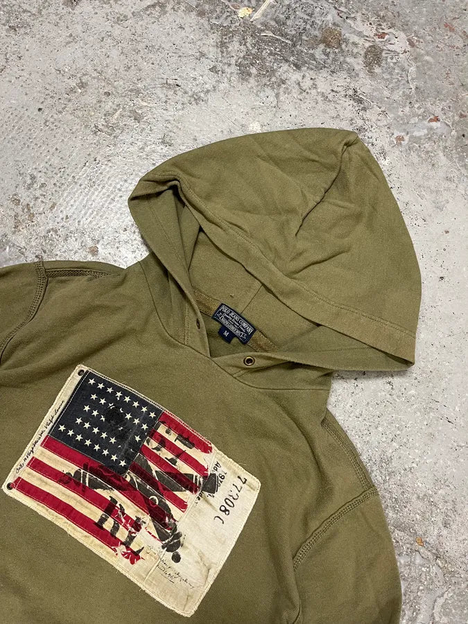 2010s Ralph Lauren USA Flag Green Relaxed Hoodie xlYIMrM 4