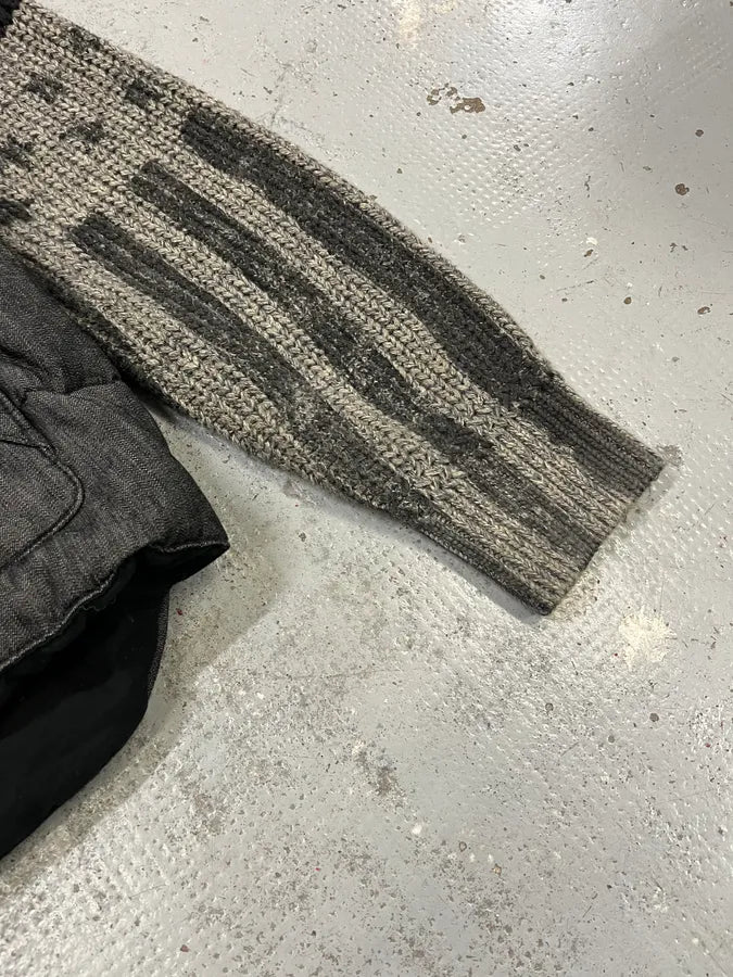 2010s Ralph Lauren USA Flag Grey Hybrid Wool Puffer Jacket XOtYVnS 4