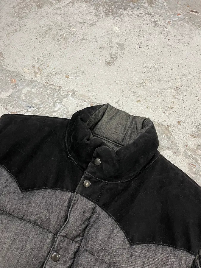 2010s Ralph Lauren USA Flag Grey Hybrid Wool Puffer Jacket XOtYVnS 5