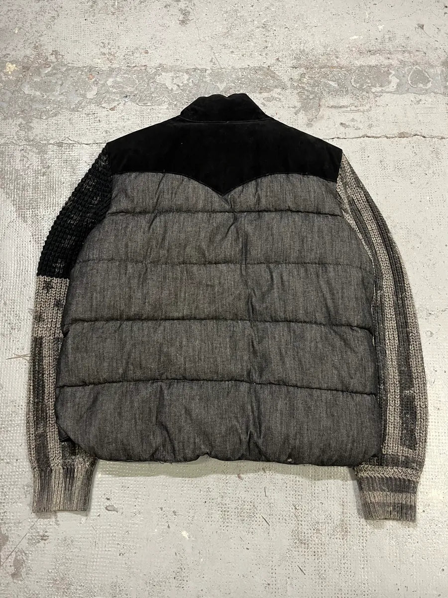 2010s Ralph Lauren USA Flag Grey Hybrid Wool Puffer Jacket XOtYVnS 6