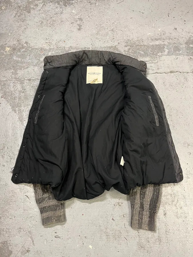 2010s Ralph Lauren USA Flag Grey Hybrid Wool Puffer Jacket XOtYVnS 7