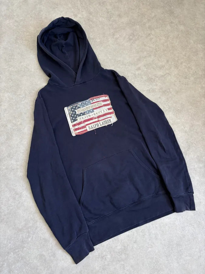 2010s Ralph Lauren Navy USA Flag Hoodie NEpvqJb 3
