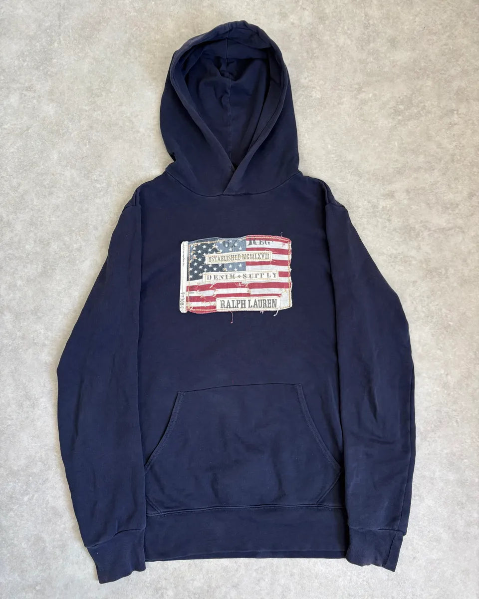 2010s Ralph Lauren Navy USA Flag Hoodie NEpvqJb 0