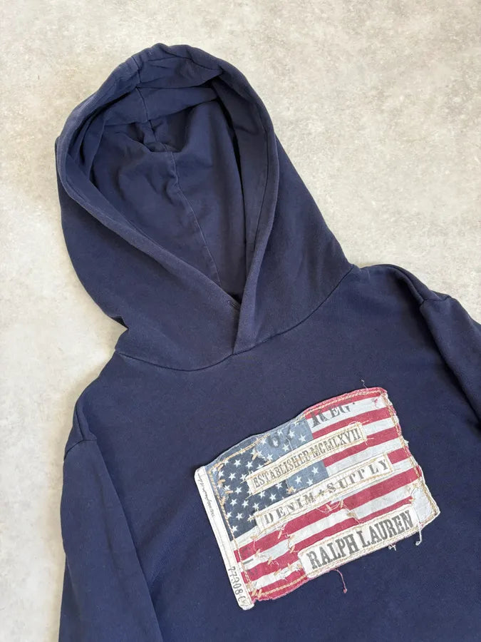 2010s Ralph Lauren Navy USA Flag Hoodie NEpvqJb 4