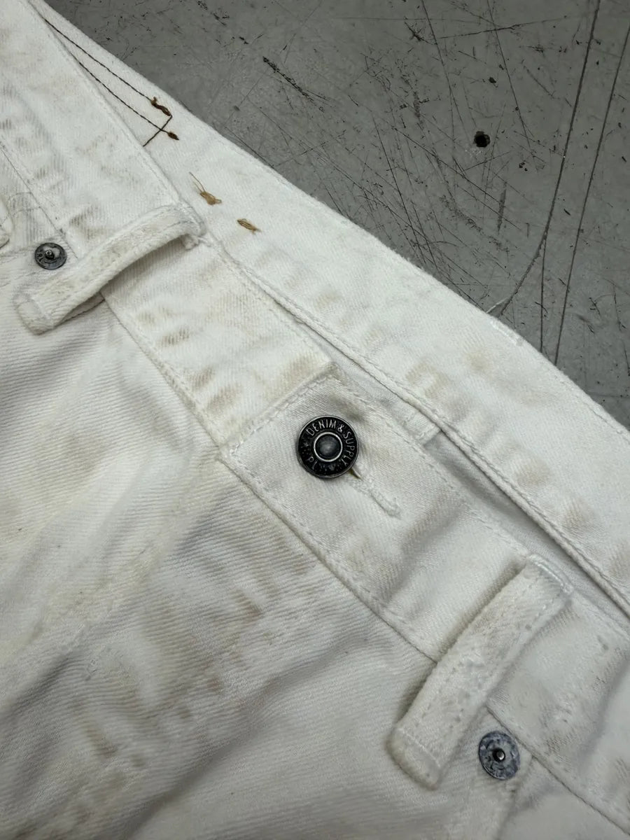 2010s Ralph Lauren White Japanese Distressed Slim Denim Jeans QFfsHVX 13
