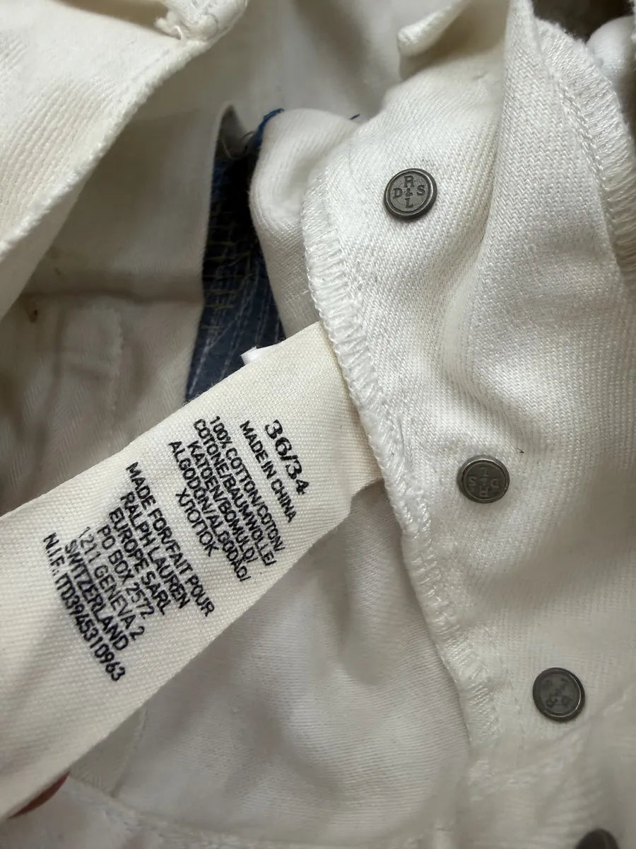 2010s Ralph Lauren White Japanese Distressed Slim Denim Jeans QFfsHVX 6