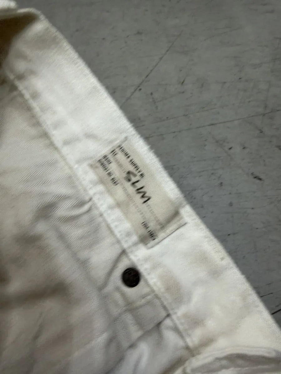 2010s Ralph Lauren White Japanese Distressed Slim Denim Jeans QFfsHVX 9