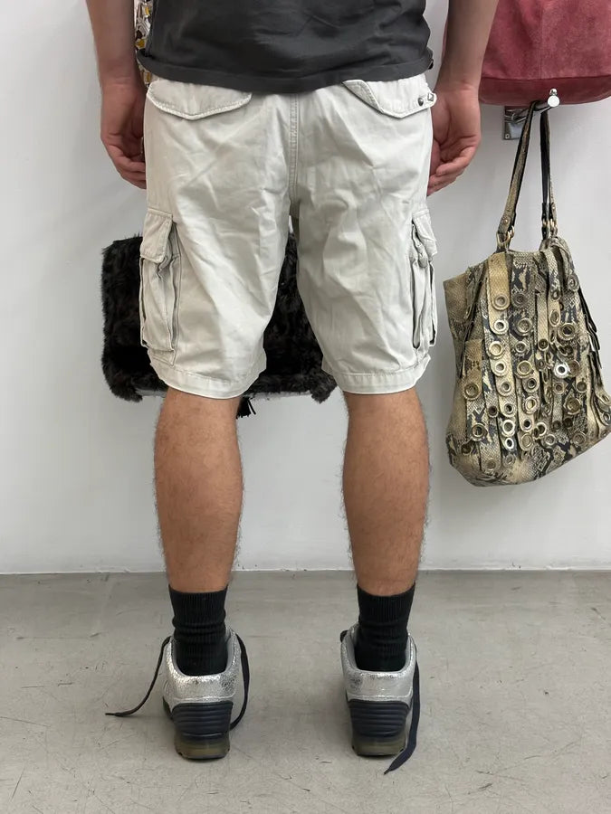 2010s Ralph Lauren White Studded Eagle Cargo Shorts WvFUnOp 2