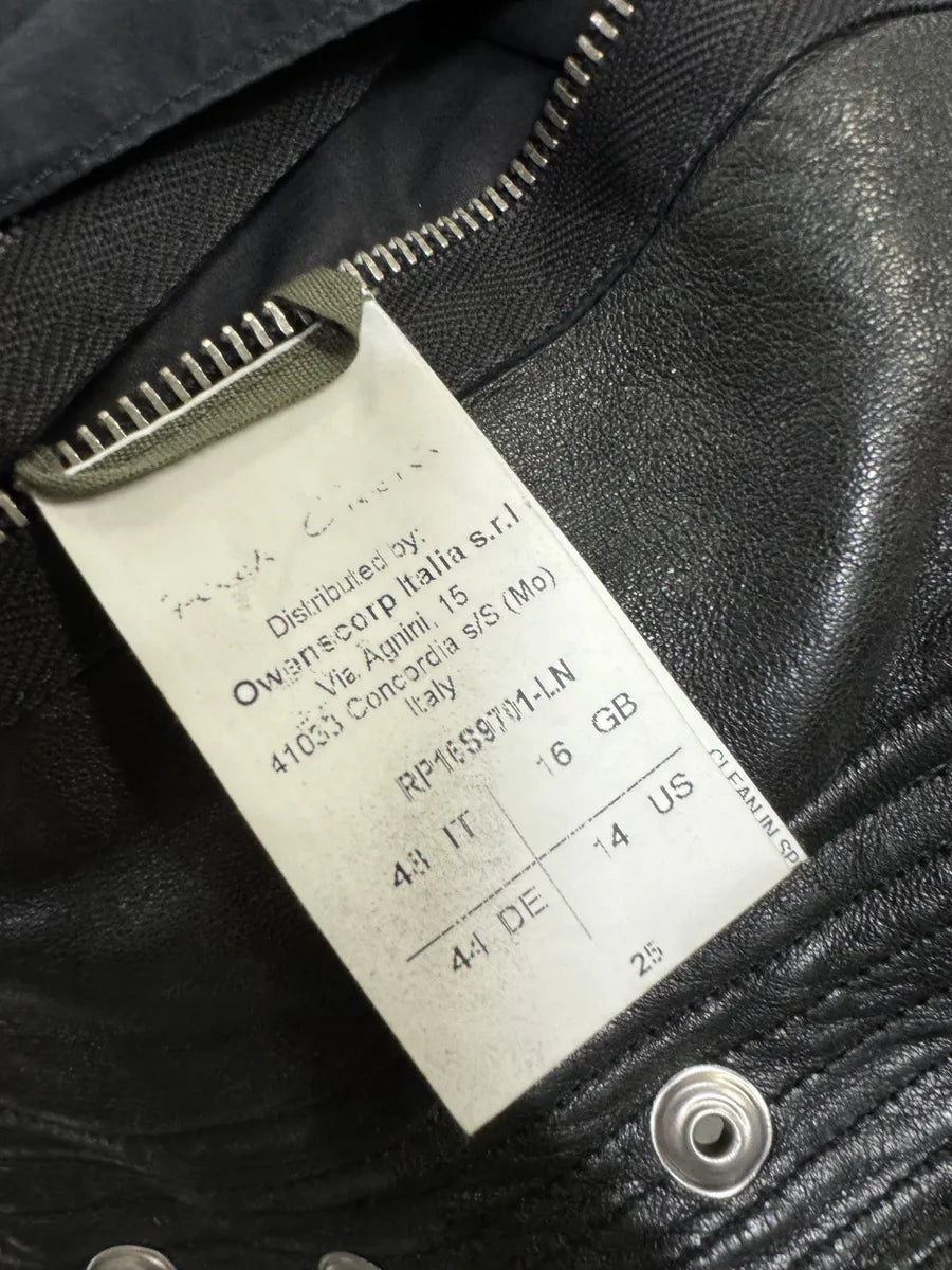 2010s Rick Owens Asymmetrical Avant-Garde Black Leather Jacket BSiuCne 6