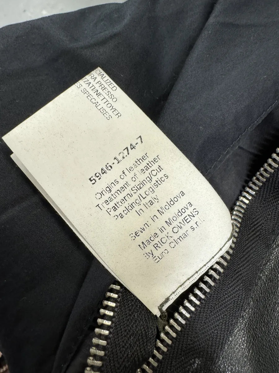 2010s Rick Owens Asymmetrical Avant-Garde Black Leather Jacket BSiuCne 8