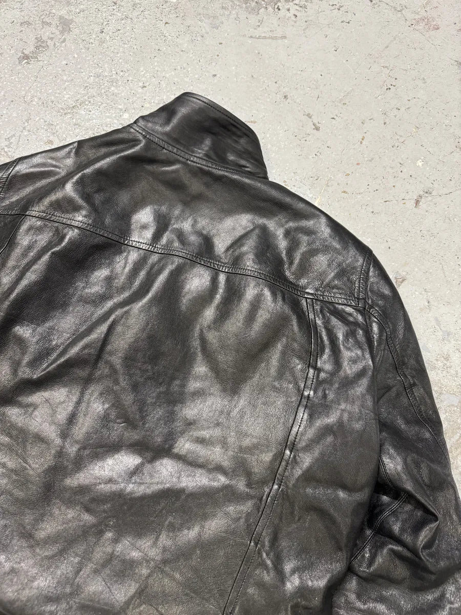 2010s Rick Owens Asymmetrical Avant-Garde Black Leather Jacket BSiuCne 9