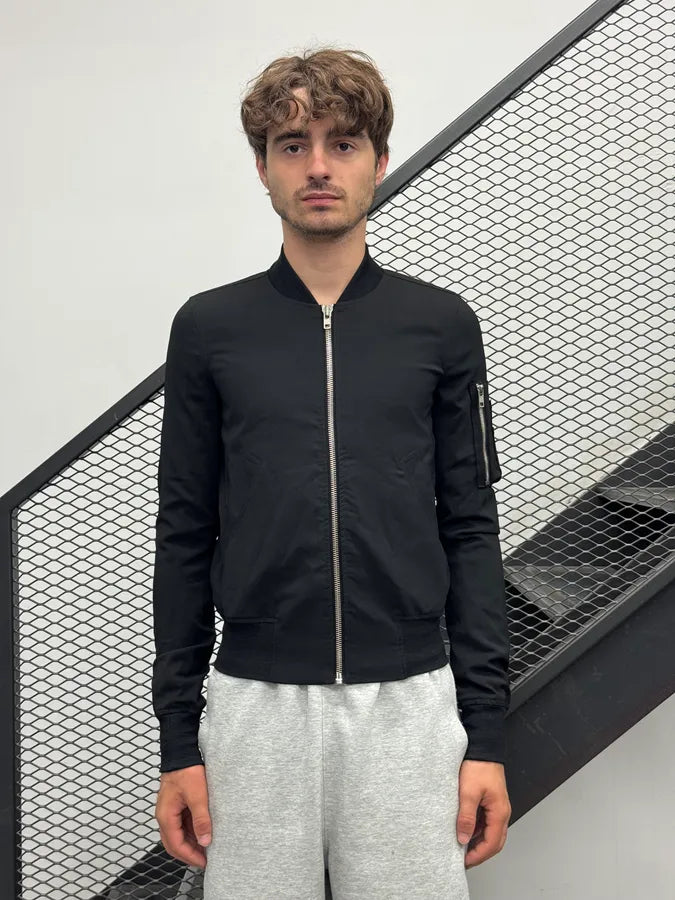 SS2015 Rick Owens Black Nylon Zip Light Jacket hCUZFBT 0