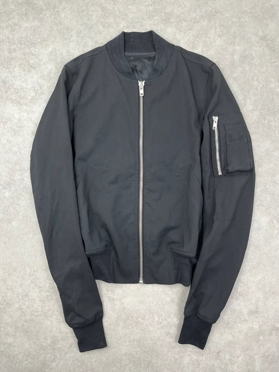 SS2015 Rick Owens Black Nylon Zip Light Jacket hCUZFBT 2