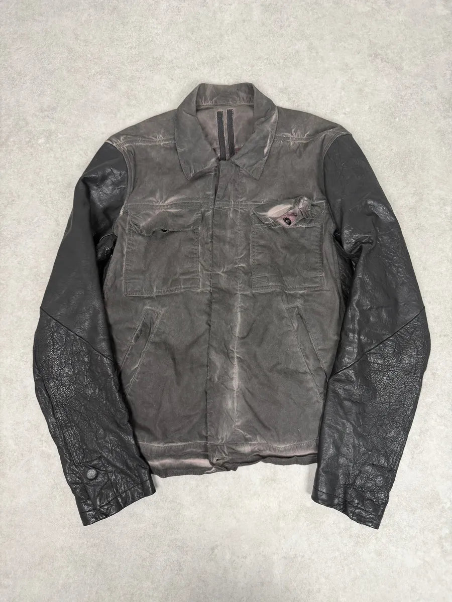 2010s Rick Owens Grey Hybrid Brut Leather Jacket bGyxqVv 0