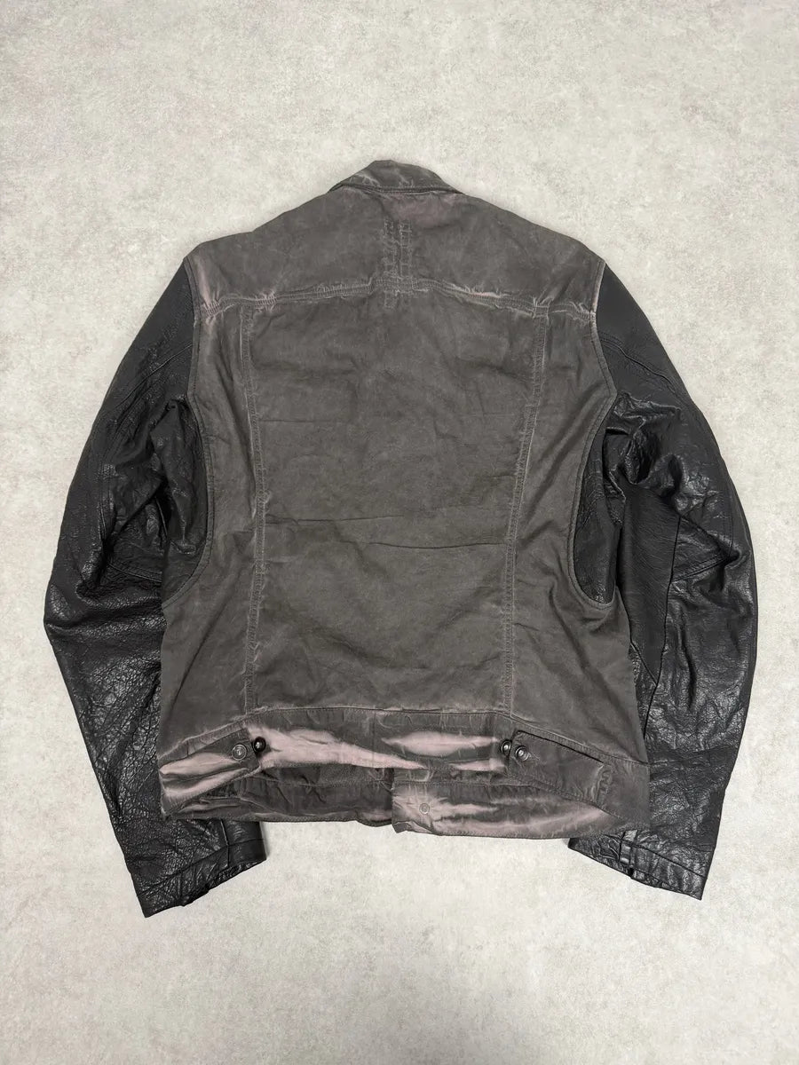 2010s Rick Owens Grey Hybrid Brut Leather Jacket bGyxqVv 1