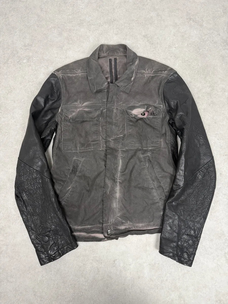 2010s Rick Owens Grey Hybrid Brut Leather Jacket bGyxqVv 2
