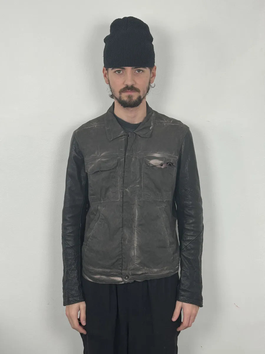 2010s Rick Owens Grey Hybrid Brut Leather Jacket bGyxqVv 5