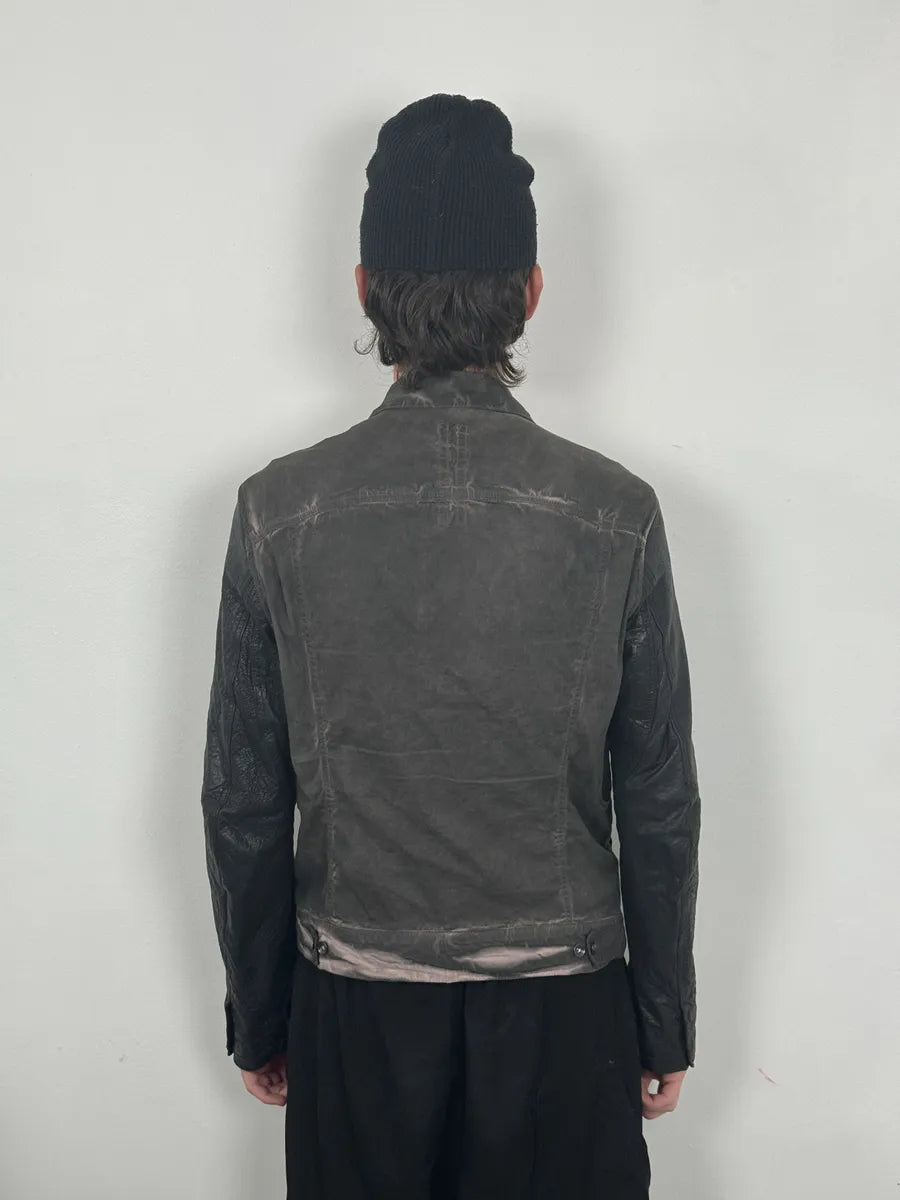 2010s Rick Owens Grey Hybrid Brut Leather Jacket bGyxqVv 6