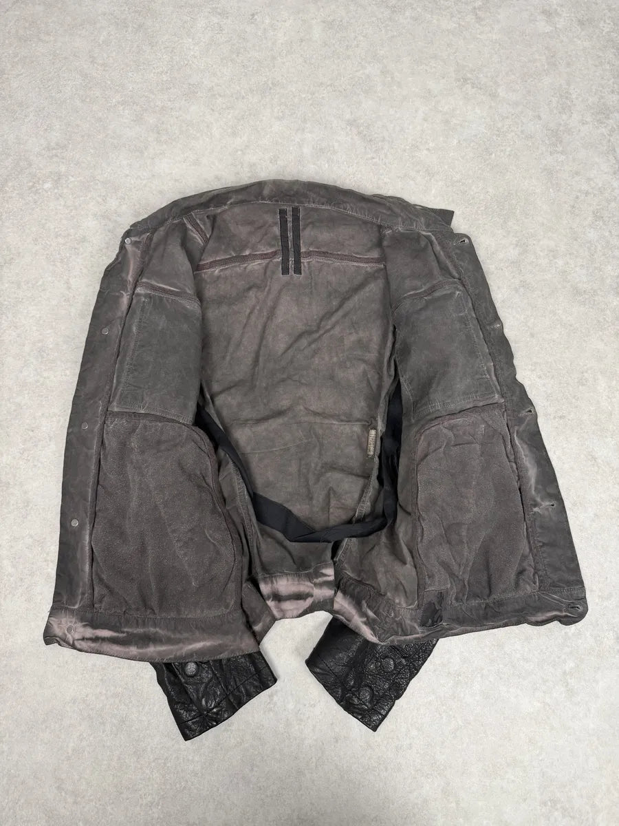 2010s Rick Owens Grey Hybrid Brut Leather Jacket bGyxqVv 8