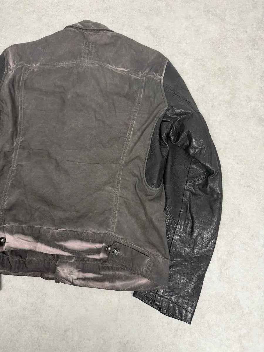 2010s Rick Owens Grey Hybrid Brut Leather Jacket bGyxqVv 9