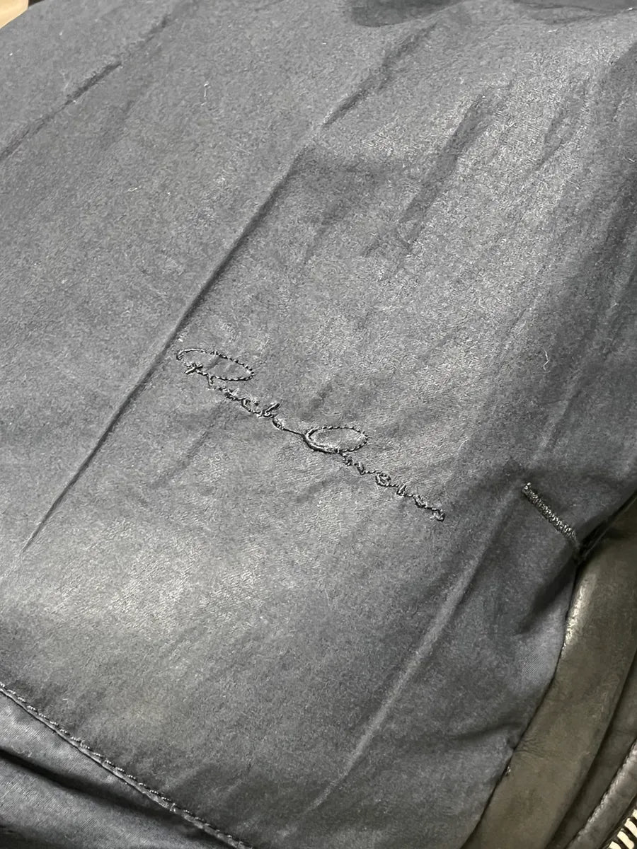 2010s Rick Owens Scuba Black Leather Asymmetrical Jacket nsZHpcx 9