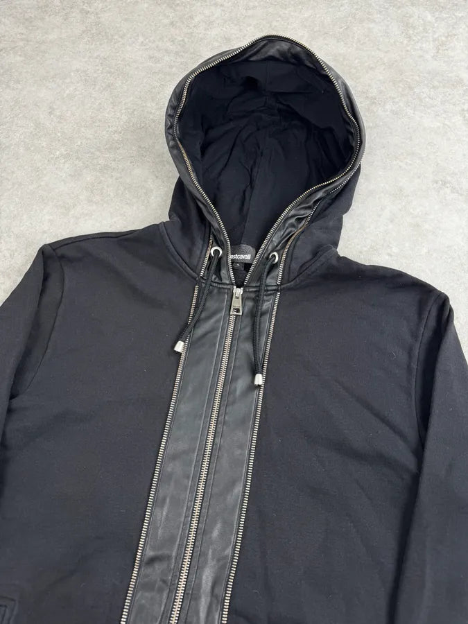 AW2017 Roberto Cavalli Black Avant-Garde Zip-up Hoodie BerHRZH 4