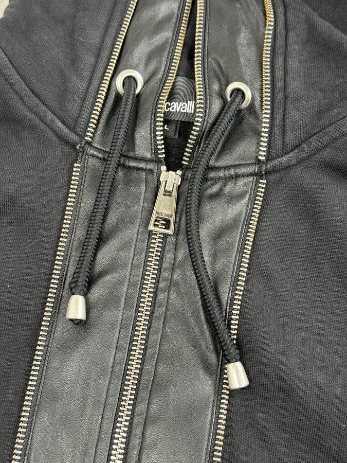 AW2017 Roberto Cavalli Black Avant-Garde Zip-up Hoodie BerHRZH 7