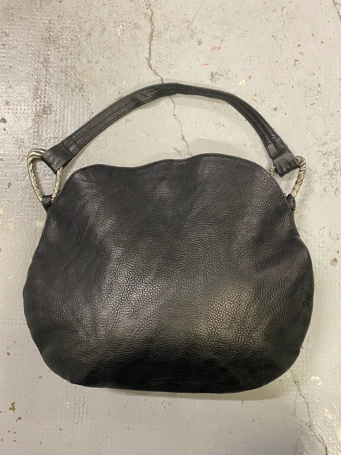 2010s Roberto Cavalli Black Leather Feather Handle Bag NvERNQH 3