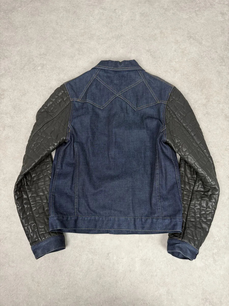 2010s Roberto Cavalli Brut Denim & Leather Premium Jacket wWwrszw 3