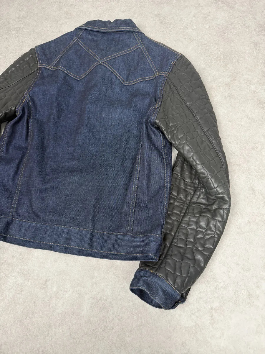 2010s Roberto Cavalli Brut Denim & Leather Premium Jacket wWwrszw 5