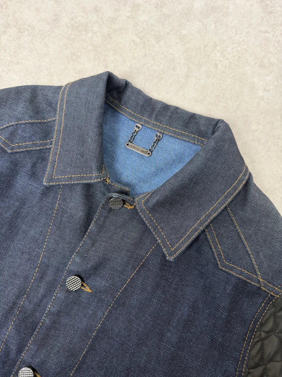 2010s Roberto Cavalli Brut Denim & Leather Premium Jacket wWwrszw 8