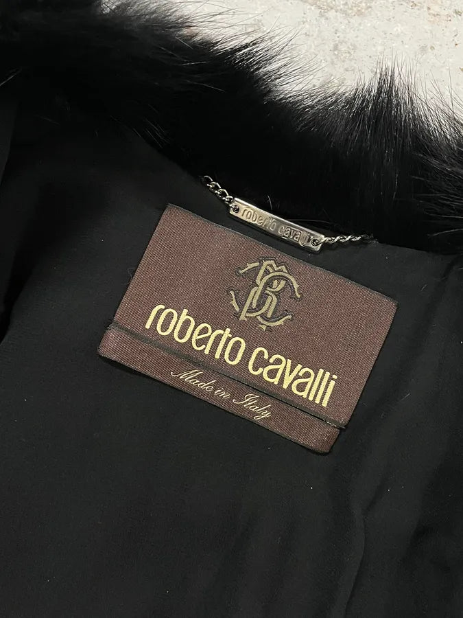 2010s Roberto Cavalli Fur Piano Black & White Leather Jacket AoEfRpS 8