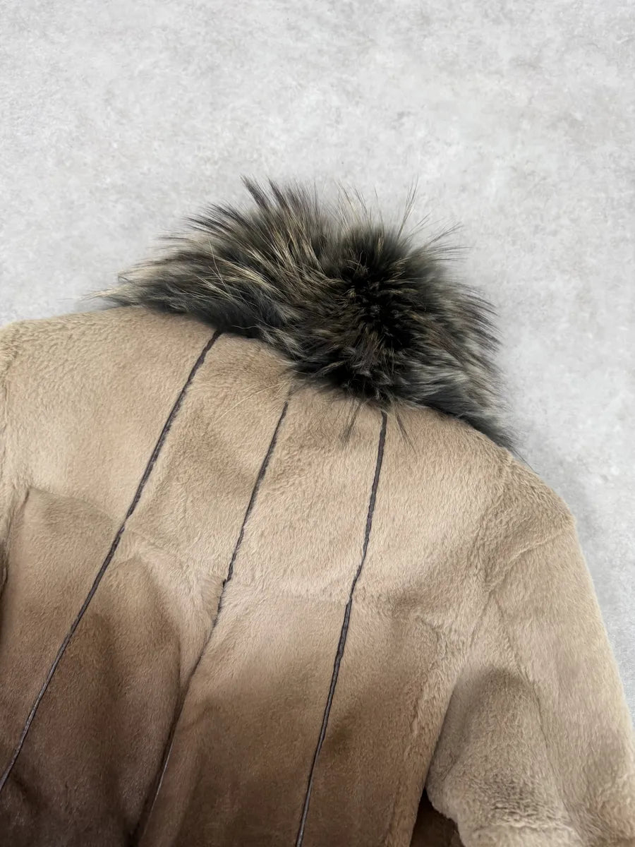 2010s Roberto Cavalli Gradient Leather Bomber Jacket with Faux Fur Collar zUjPnfa 5