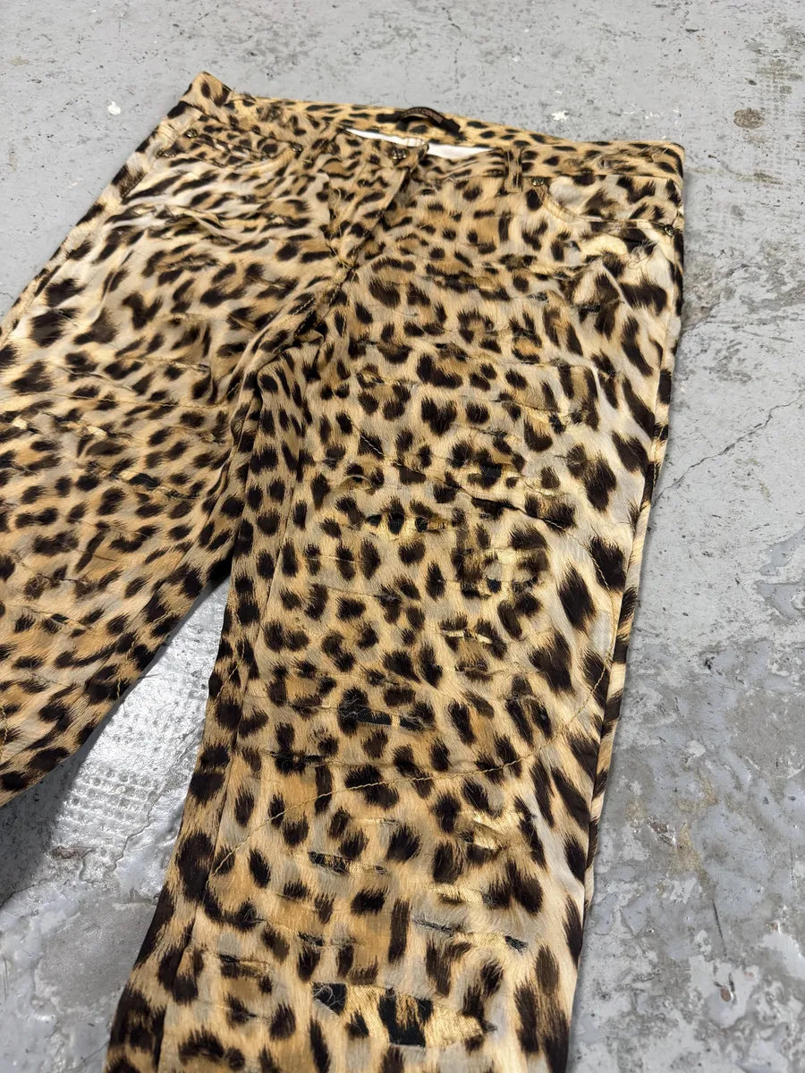 2010s Roberto Cavalli Grunge Leopard Print Pants ybJFrnl 5