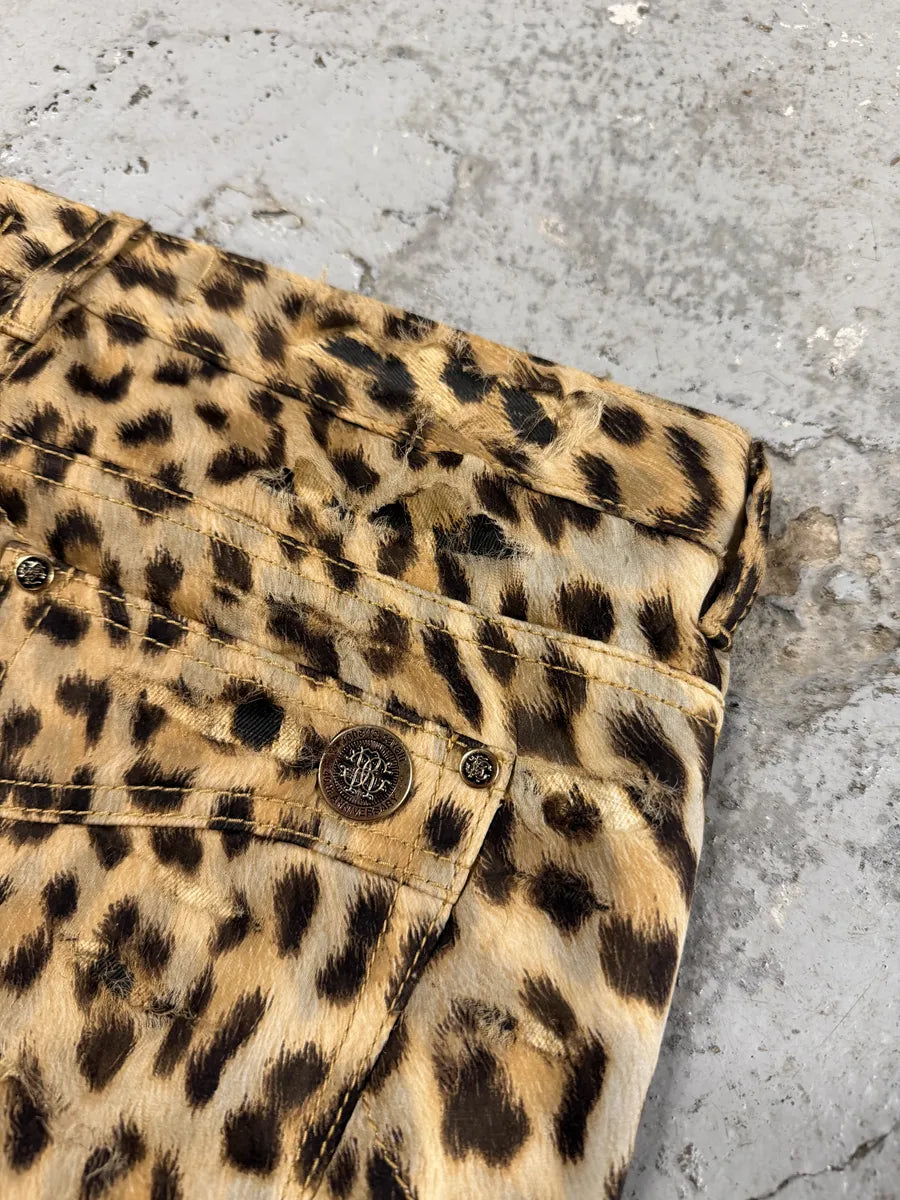 2010s Roberto Cavalli Grunge Leopard Print Pants ybJFrnl 8