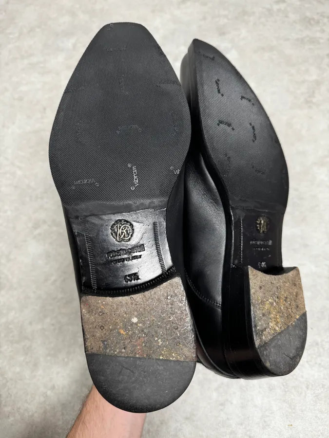 2010s Roberto Cavalli Premium Black Leather Boots NyrMIho 4