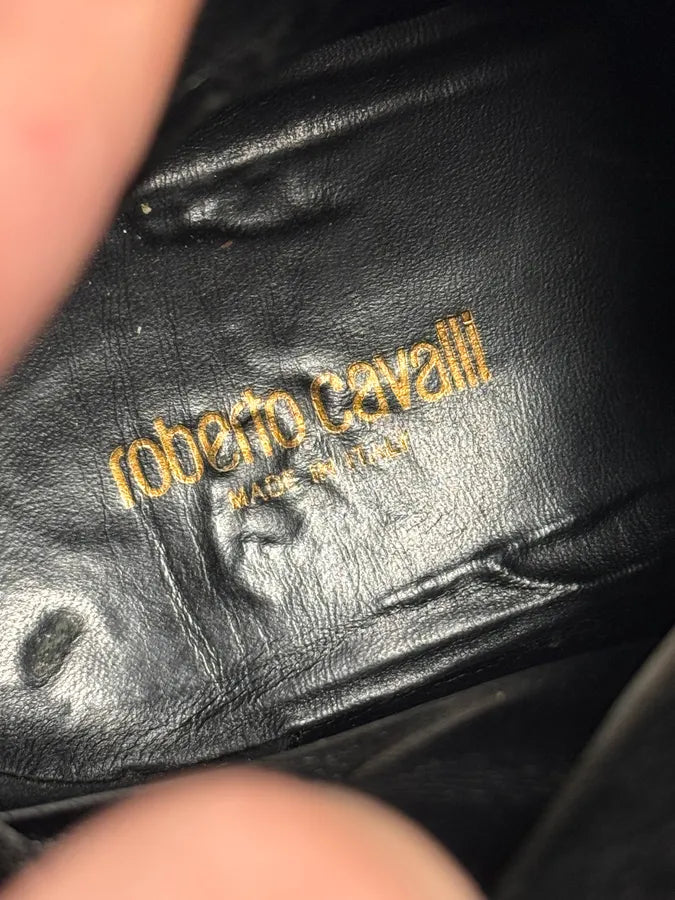 2010s Roberto Cavalli Premium Black Leather Boots NyrMIho 6